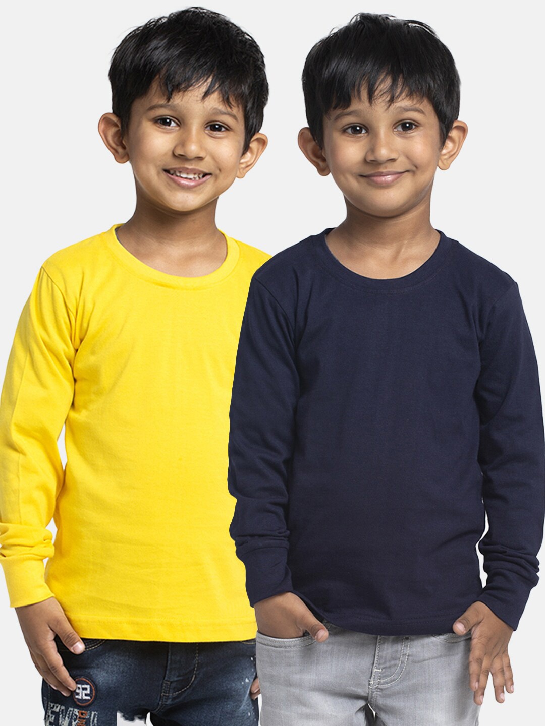 

Friskers Boys Pack Of 2 Pure Cotton T-shirts, Yellow