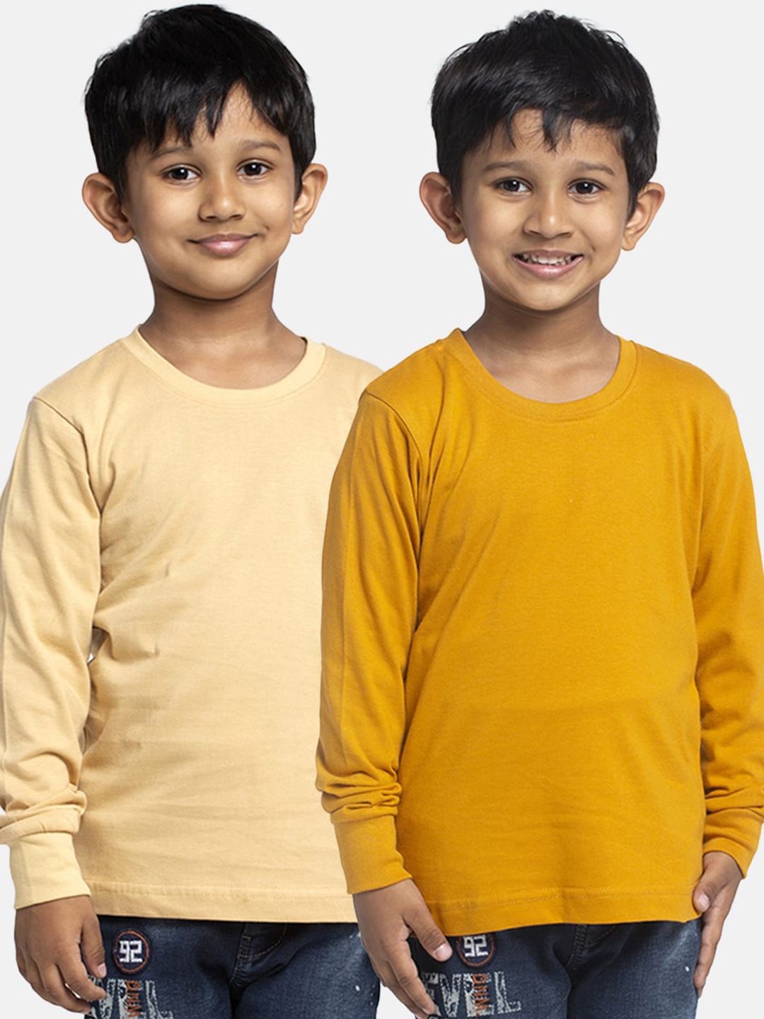 

Friskers Boys Pack Of 2 Pure Cotton T-shirts, Beige