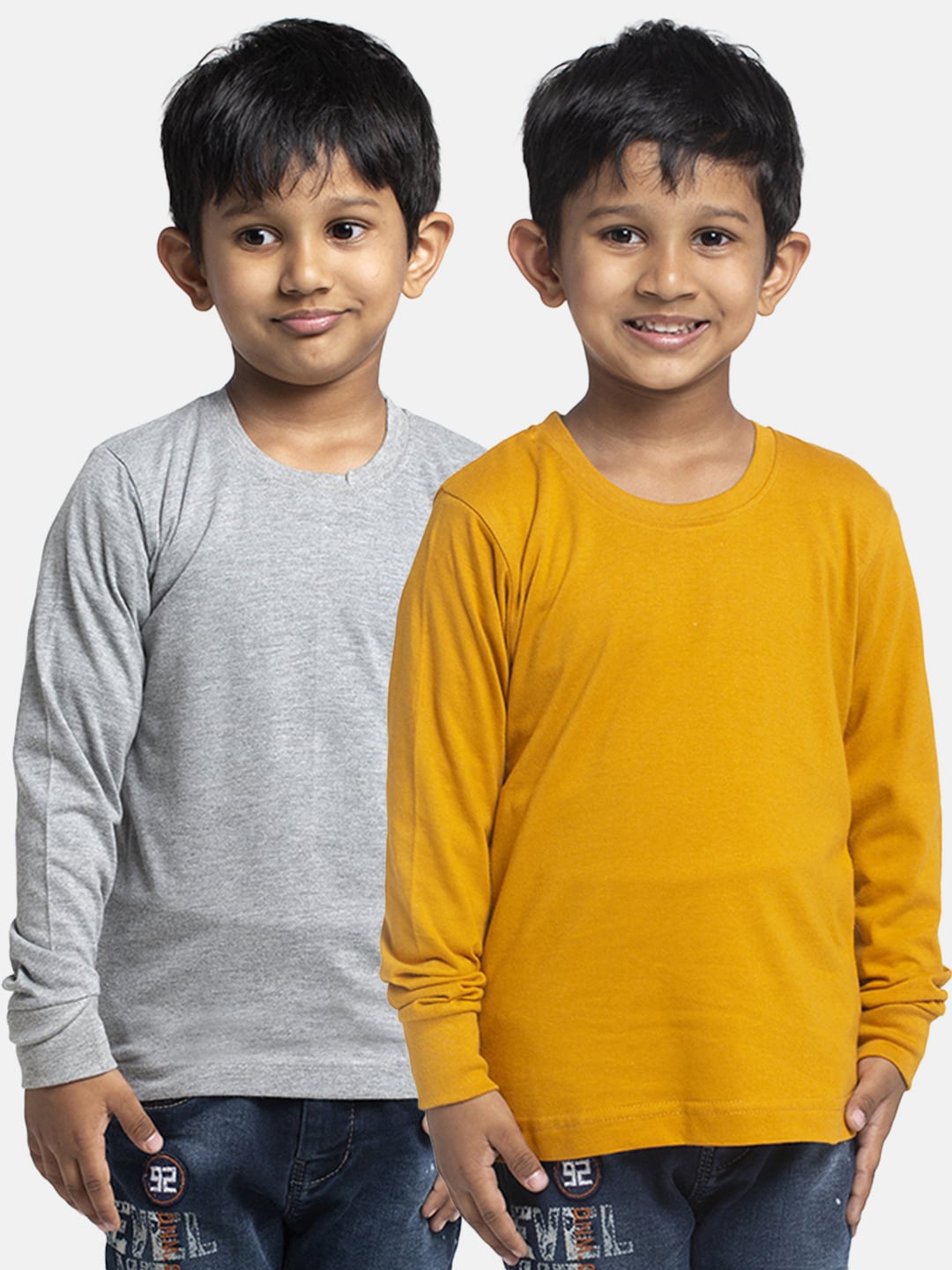 

Friskers Boys Pack Of 2 Solid Running T-shirt, Grey