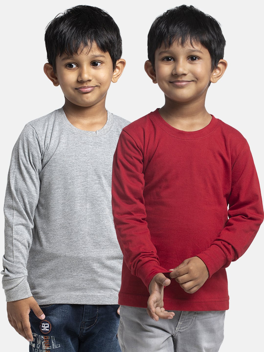 

Friskers Boys Pack Of 2 Solid Running T-shirt, Grey