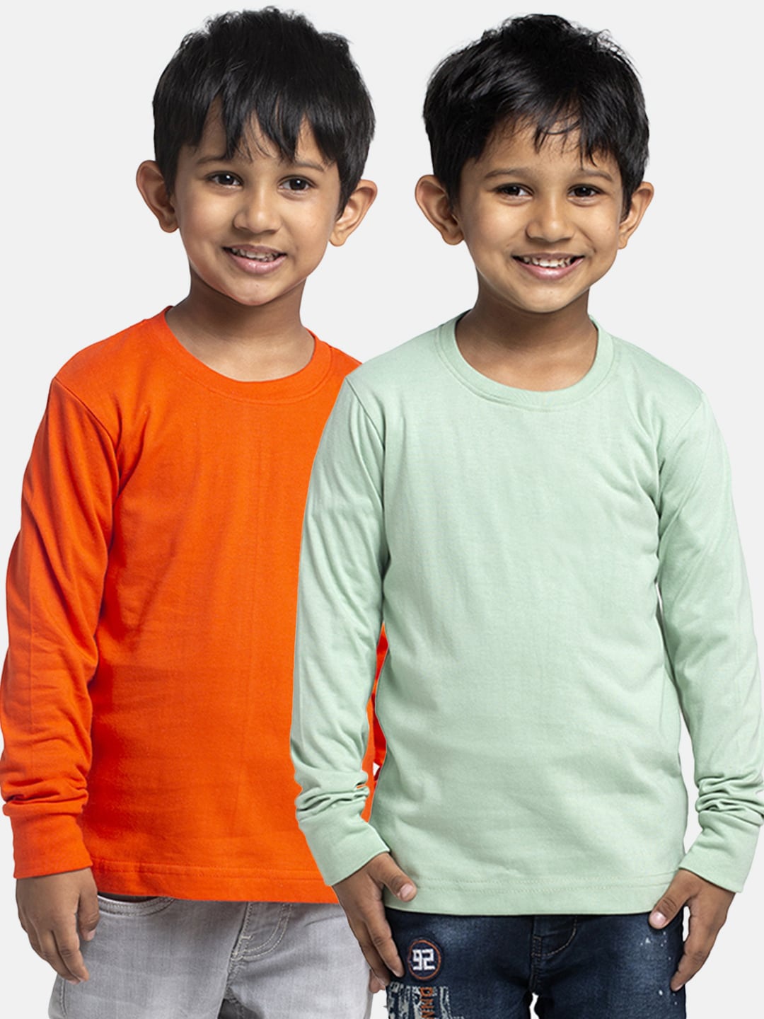 

Friskers Boys Pack Of 2 Solid Running T-shirt, Orange