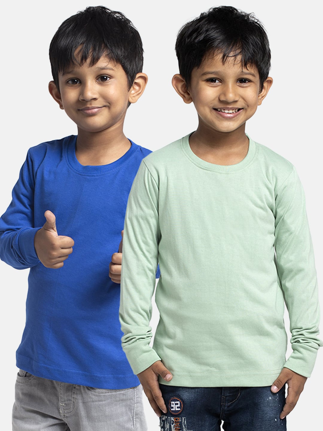 

Friskers Boys Pack Of 2 Solid Running T-shirt, Blue