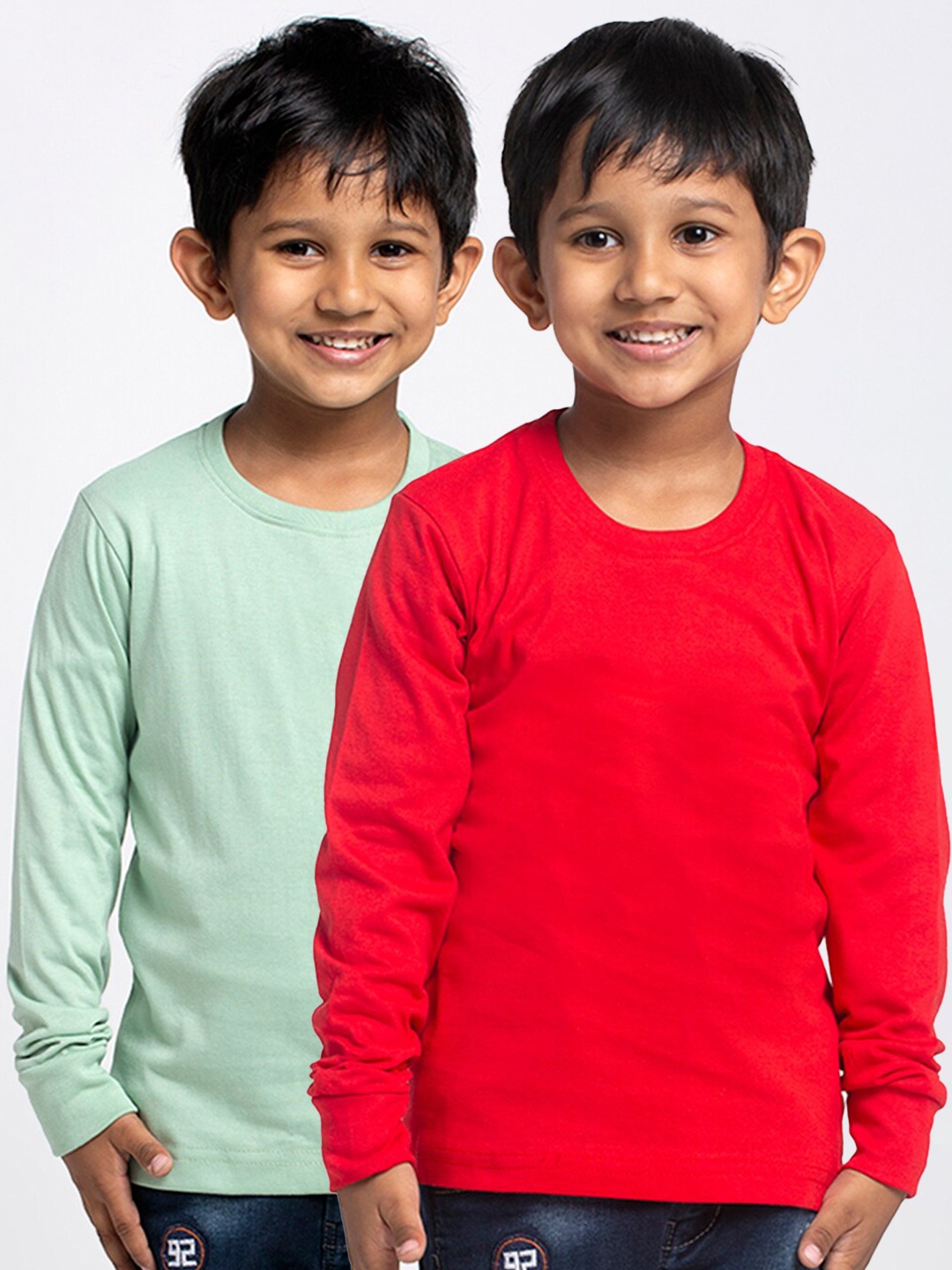 

Friskers Boys Pack Of 2 Solid Running T-shirt, Red