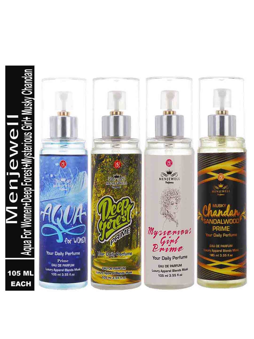 

Menjewell Set Of 4 Sandalwood Eau De Parfum, Transparent