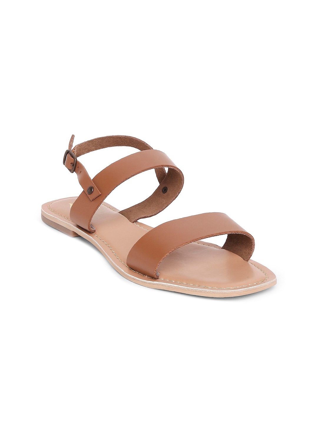 

Tao Paris Women Brown Open Toe Flats with Buckles