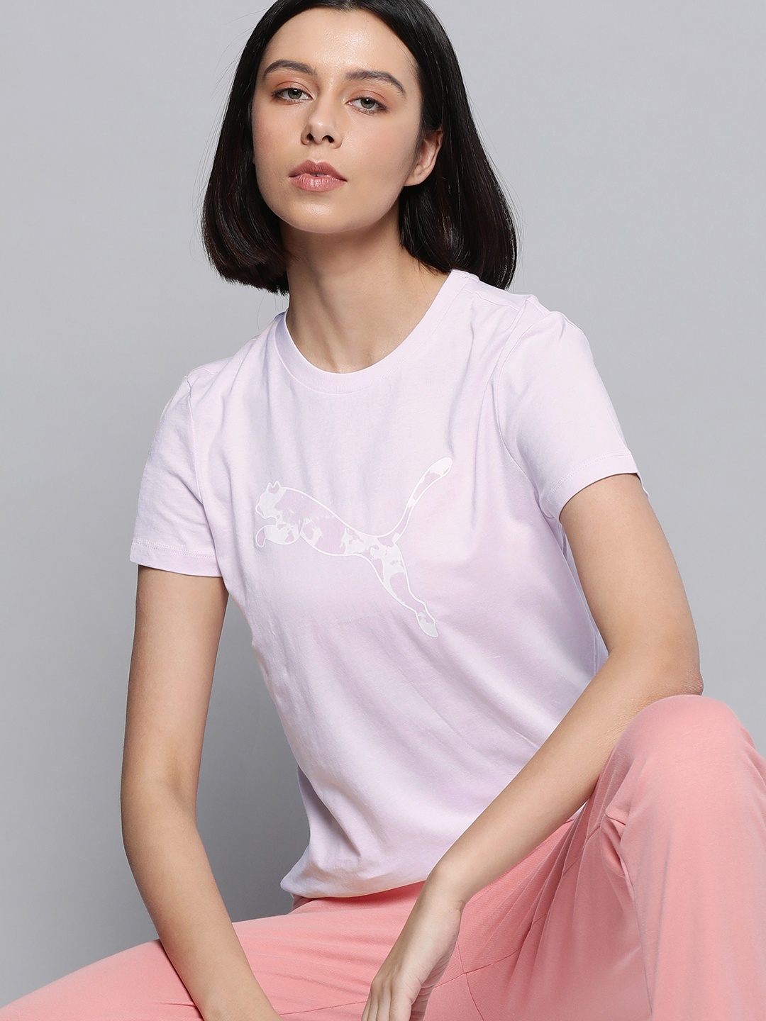 

Puma Women Purple Brand Logo Printed T-shirt