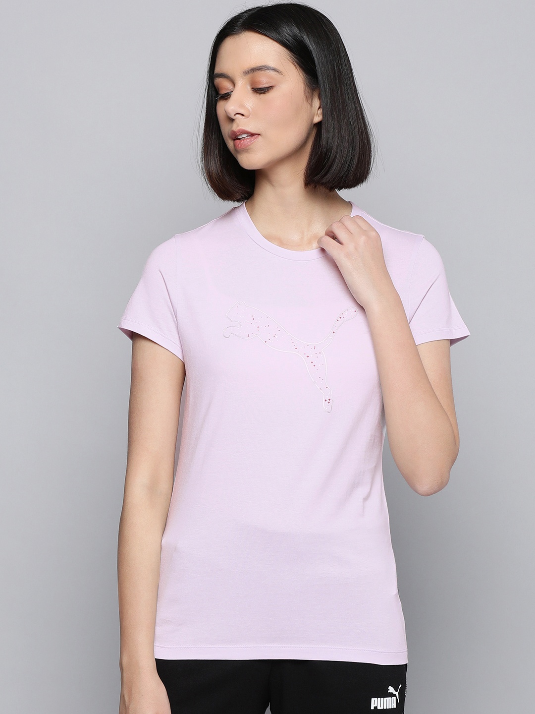 

Puma Women Purple Brand Logo Printed T-shirt