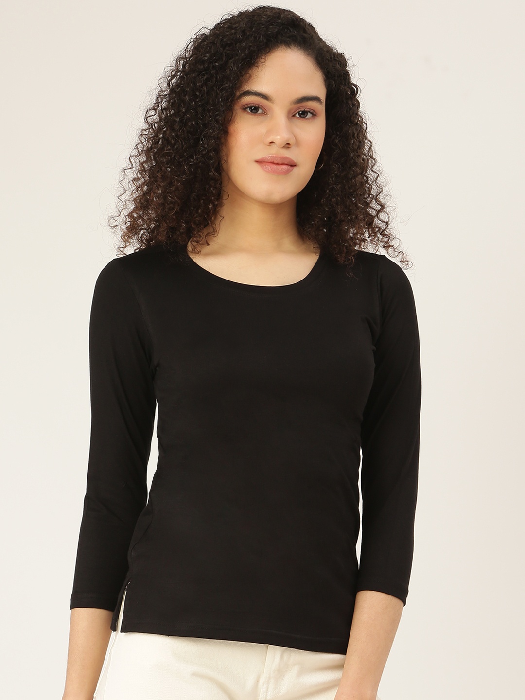 

BRINNS Women Black T-shirt