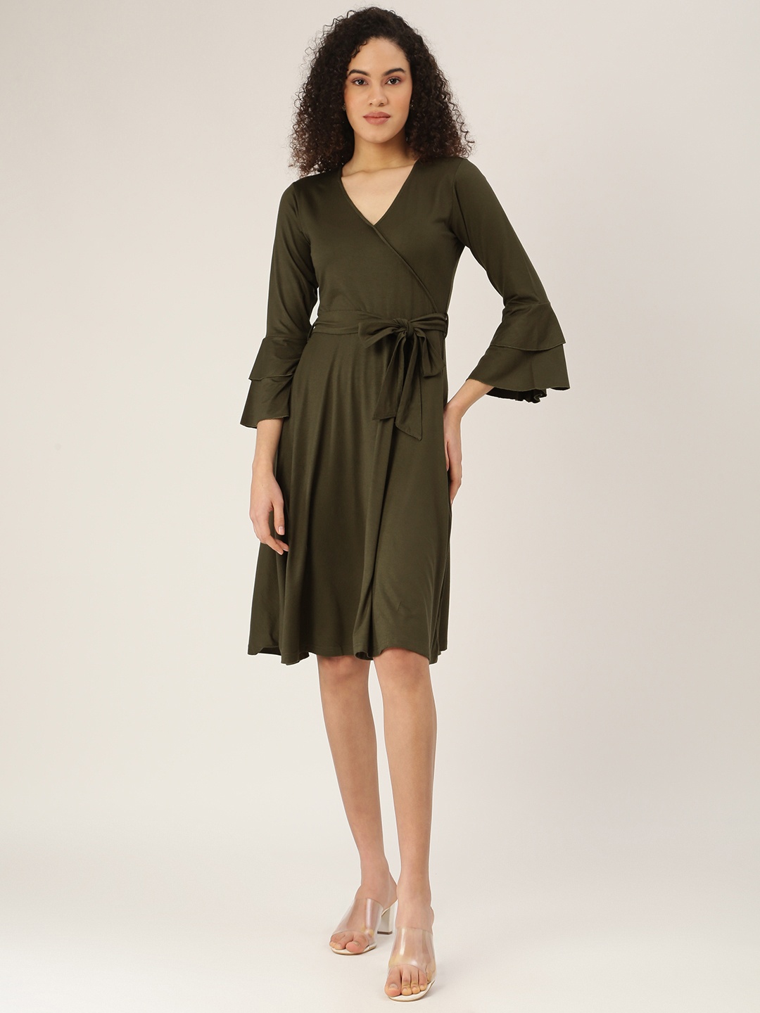 

BRINNS Olive Green Midi Dress