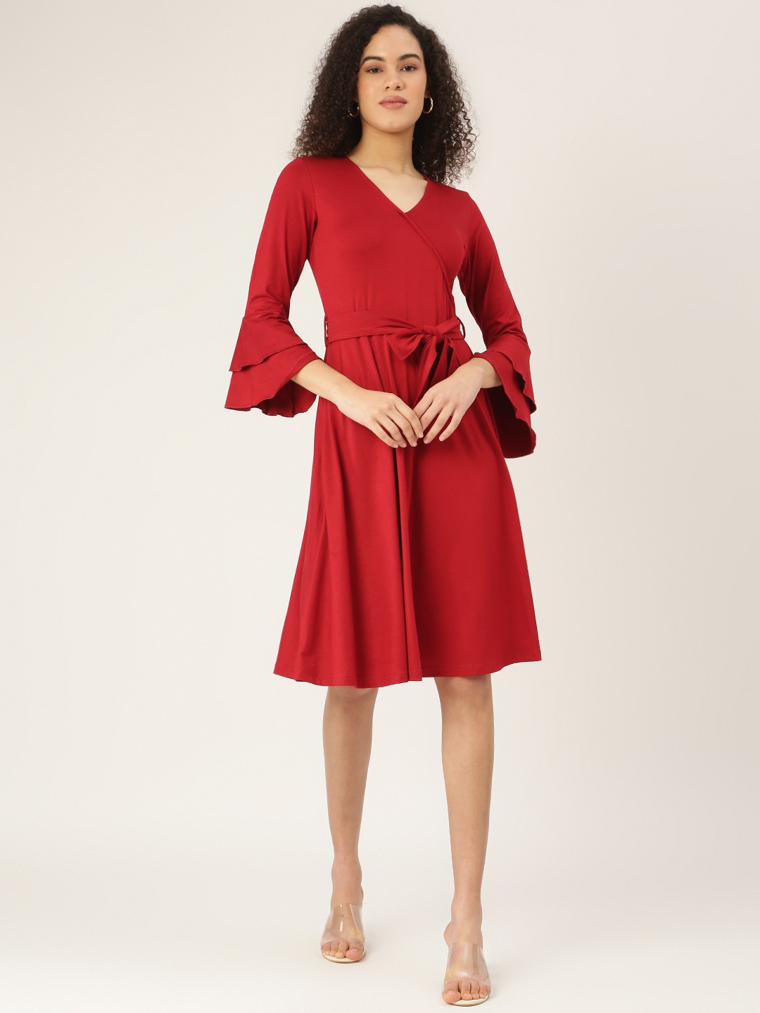 

BRINNS Maroon Solid Dress