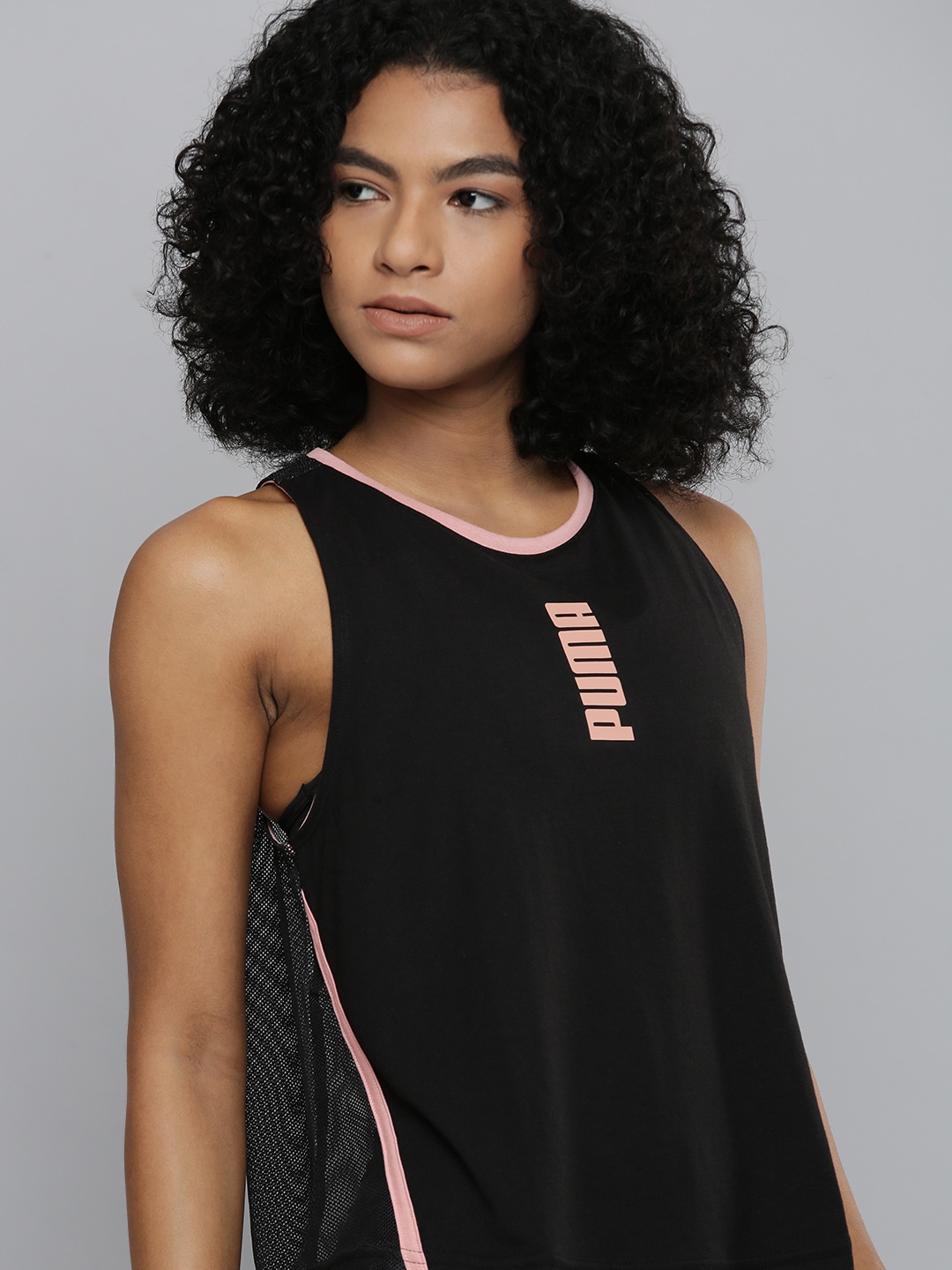 

Puma Black Brand Logo Print Relaxed Fit Casual Top