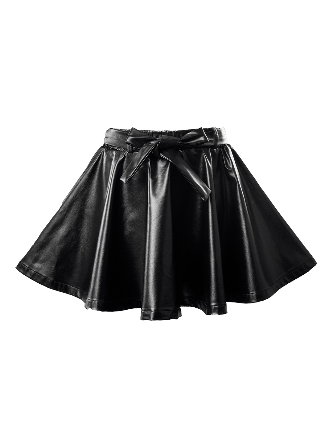 

Hunny Bunny Girls Black Leather Flared Mini Skirt