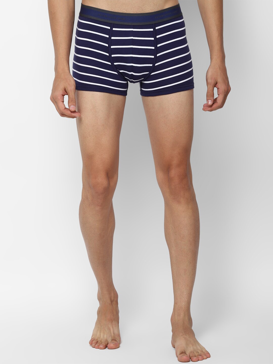 

Peter England Men Navy Blue & White Striped Trunks PIWTNYWH9156063
