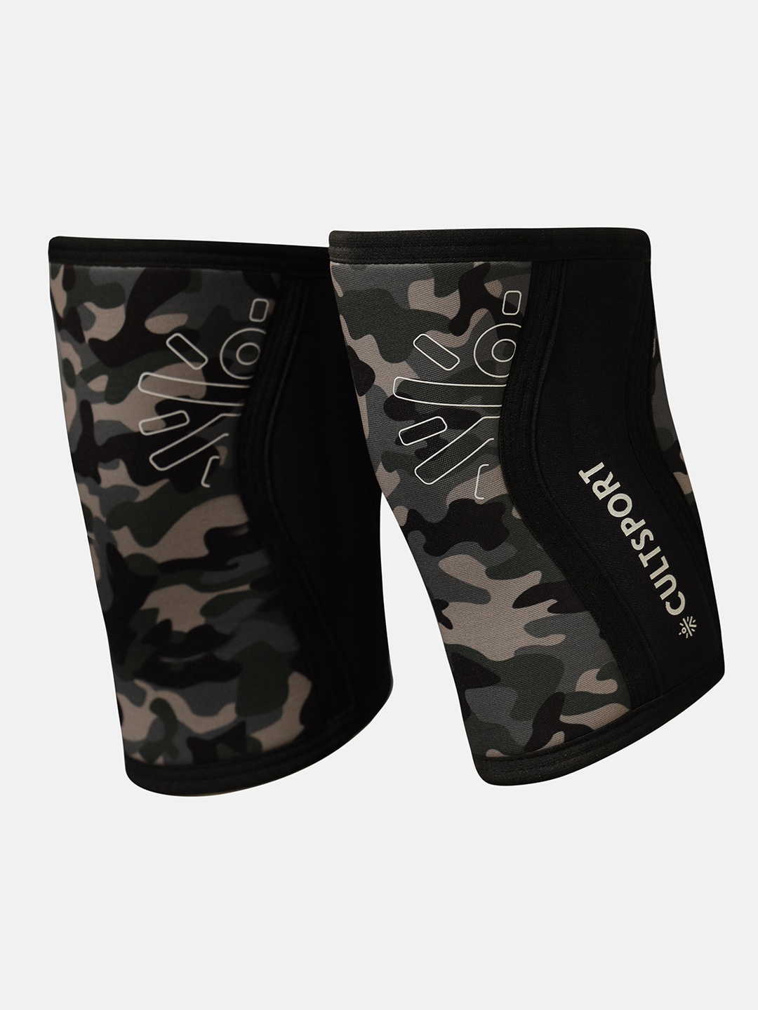 

Cultsport Unisex Green Camo Print Knee Protector Sleeves