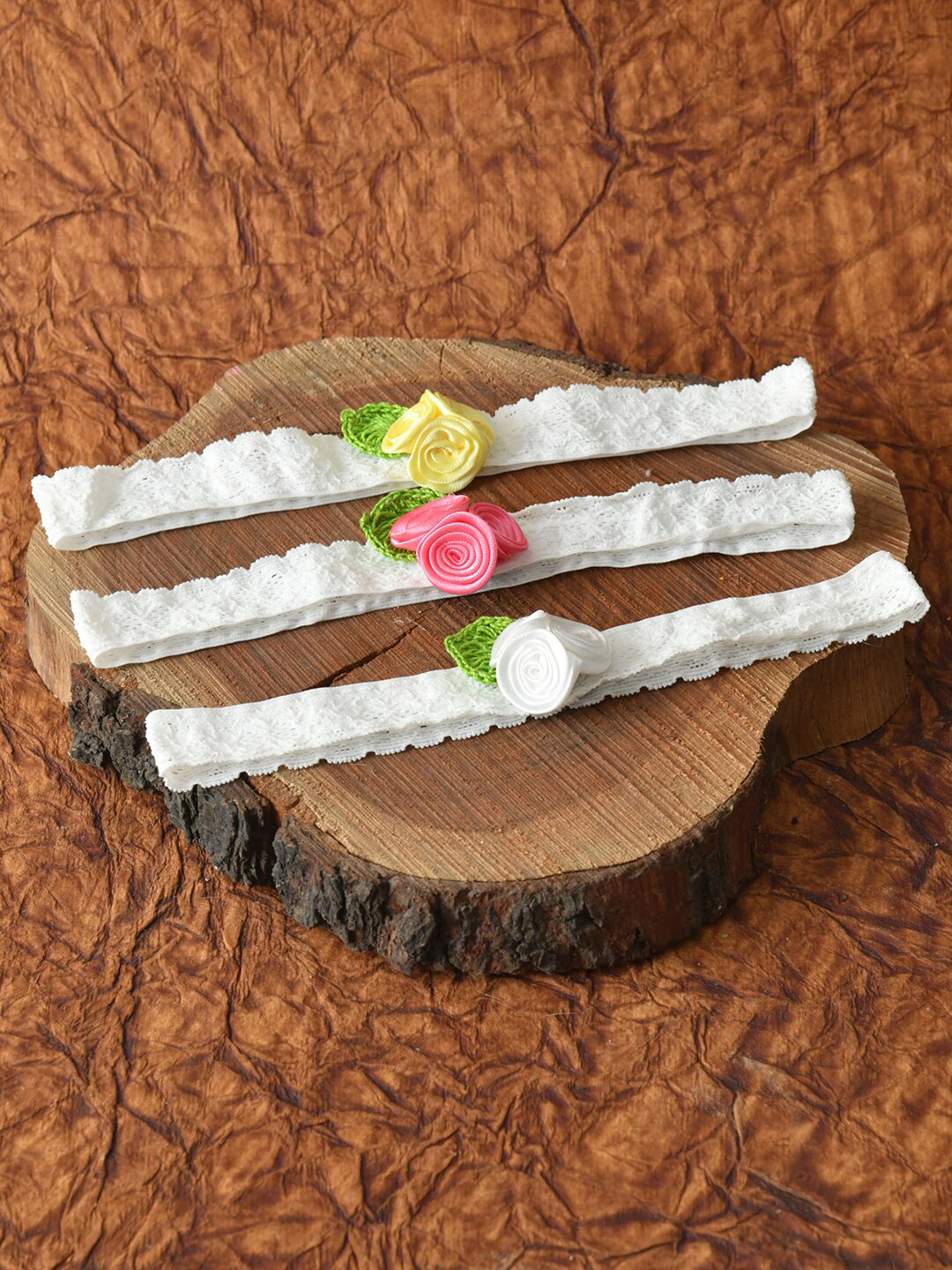 

FUNKRAFTS Girls Multicoloured Set of 3 Lace Hairband, Multi