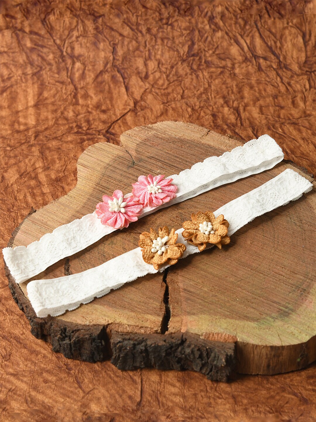 

FUNKRAFTS Girls White Pack of 2 Lace Hairband