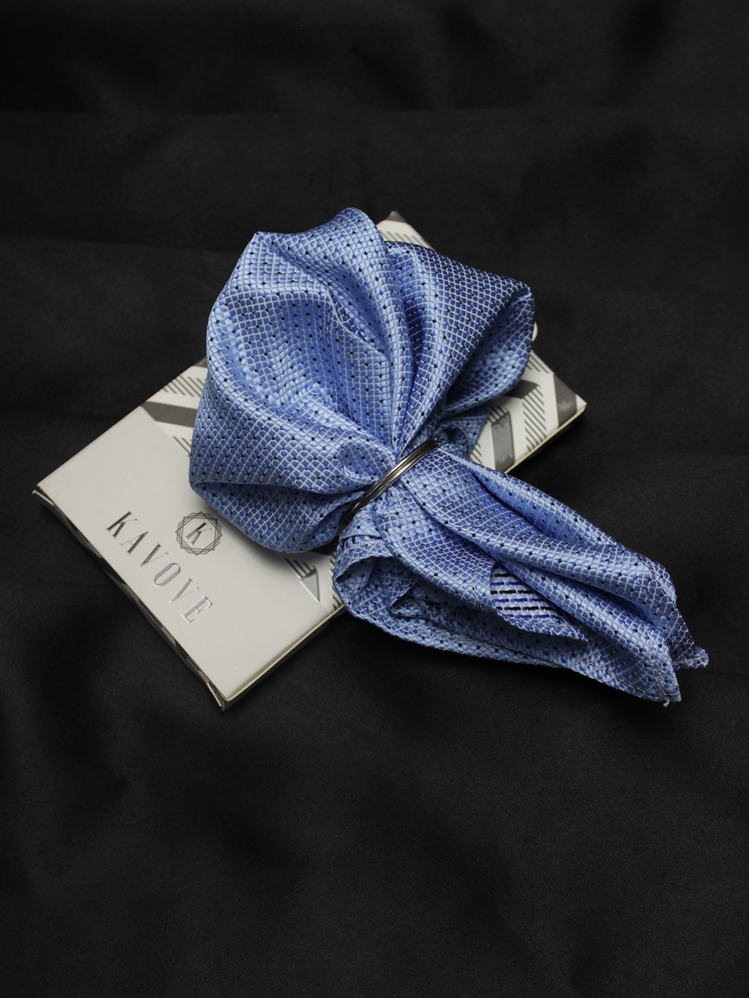 

KOVOVE Men Blue Self-Designed Pocket Square