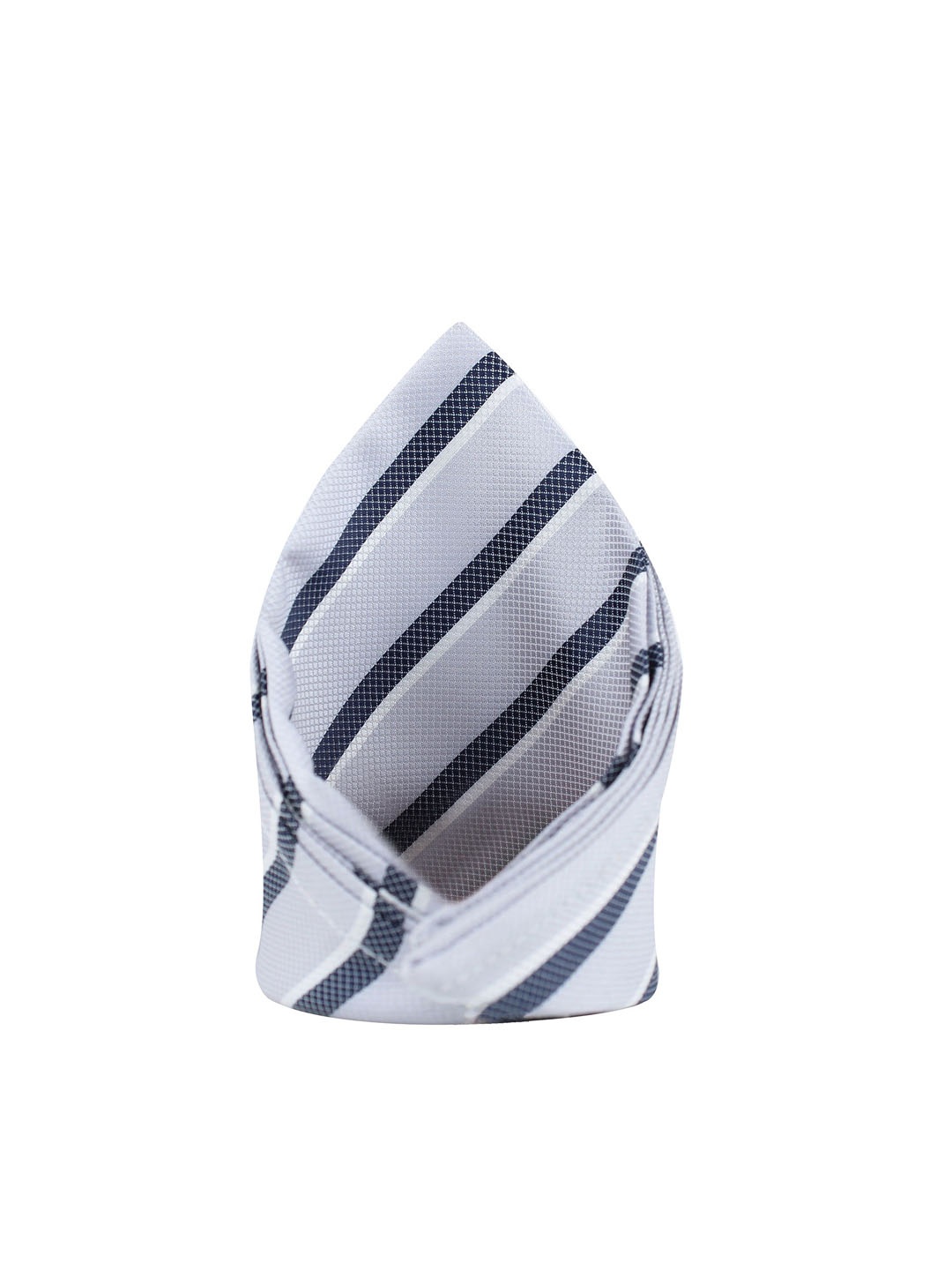 

KOVOVE Men White & Black Striped Pocket Square