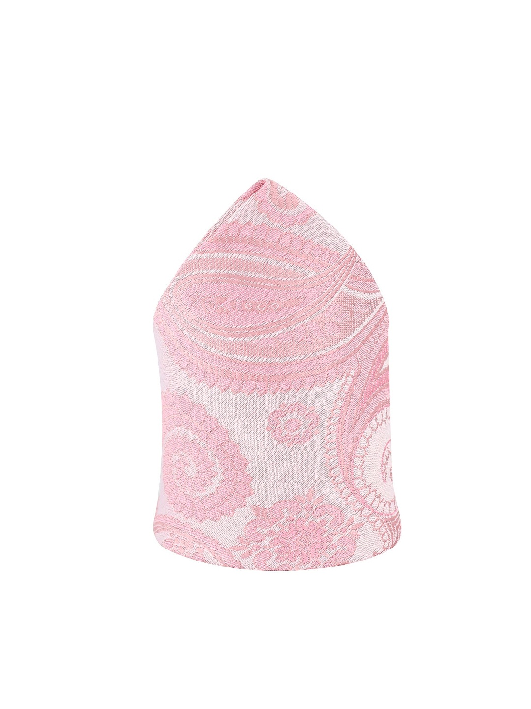 

KOVOVE Men Pink & White Paisley Printed Pocket Square