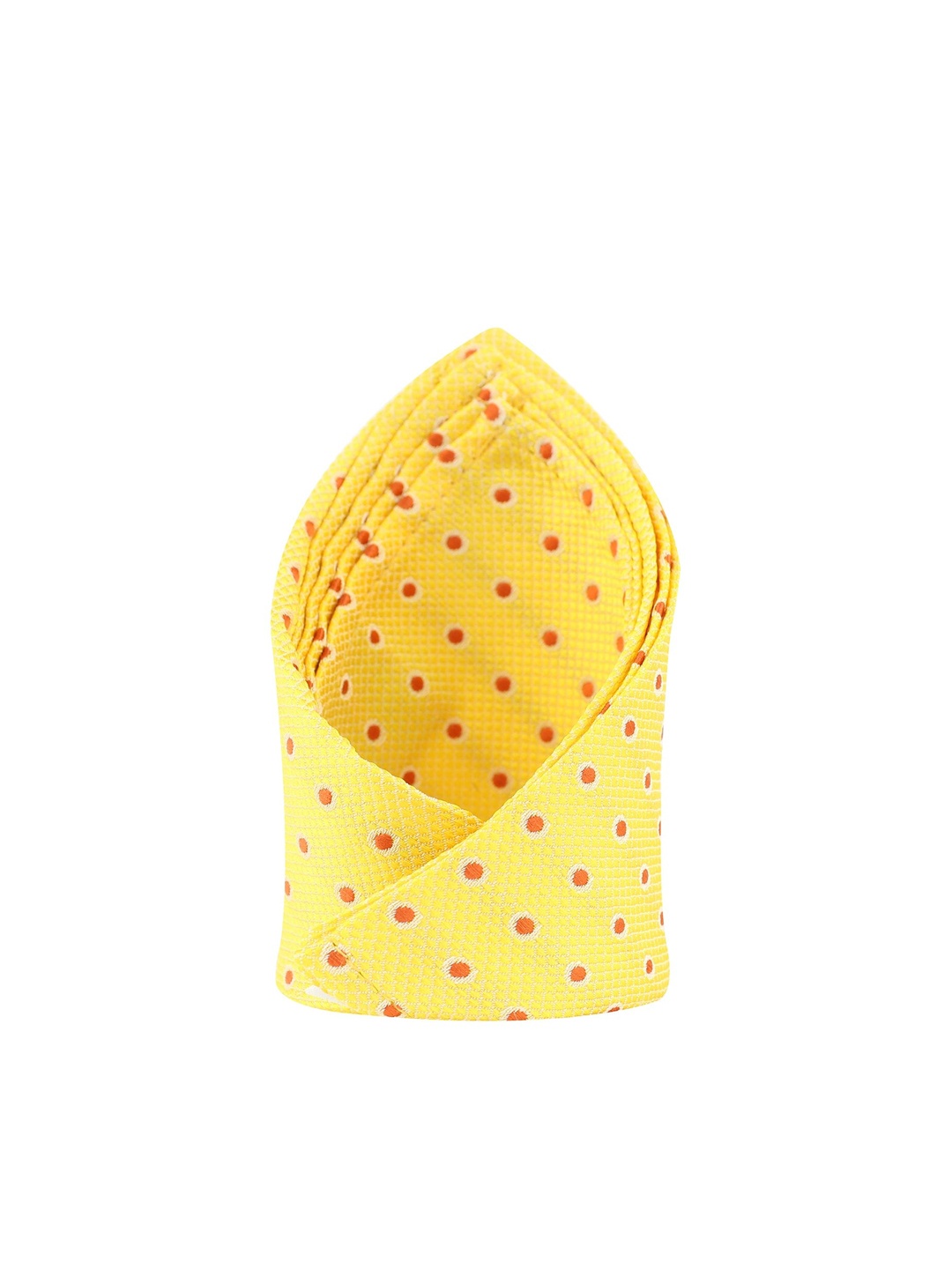 

KOVOVE Men Yellow Polka Dot Pocket Square