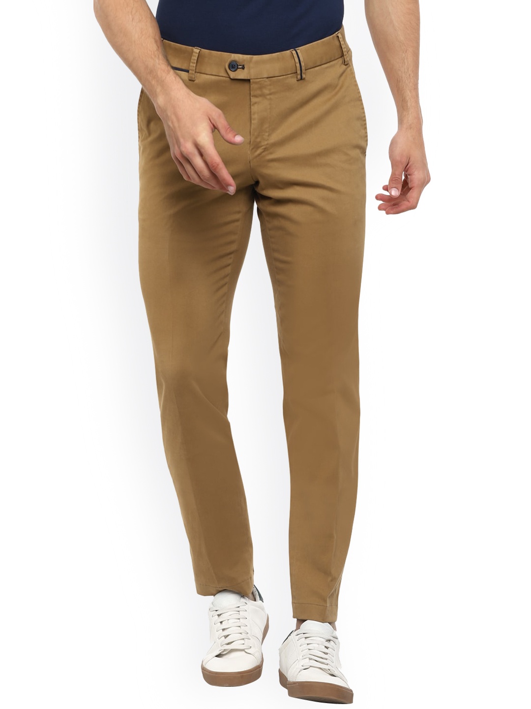 

Hiltl Men Tan Brown Solid Trousers