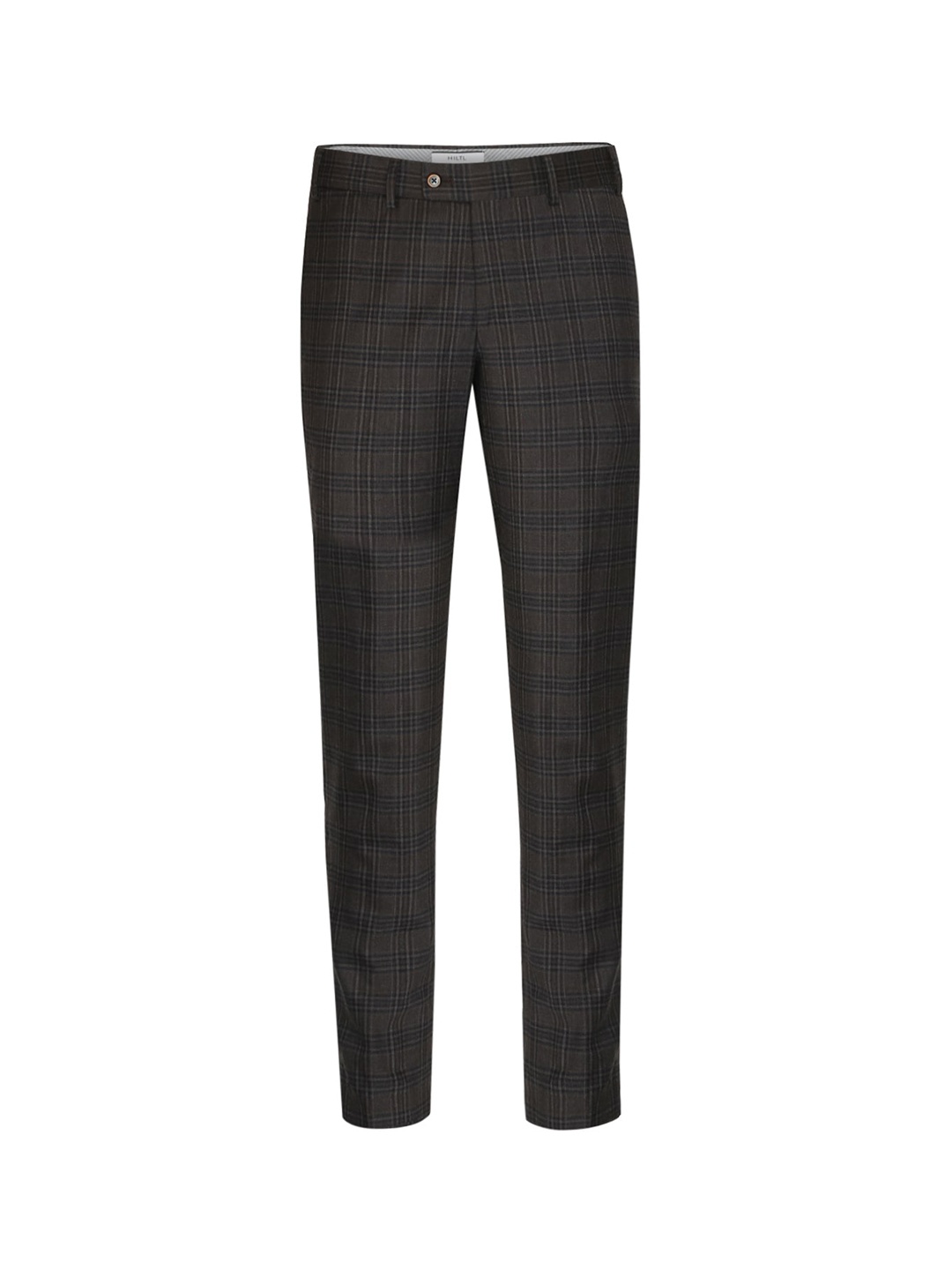

Hiltl Men Brown Checked Cotton Trousers