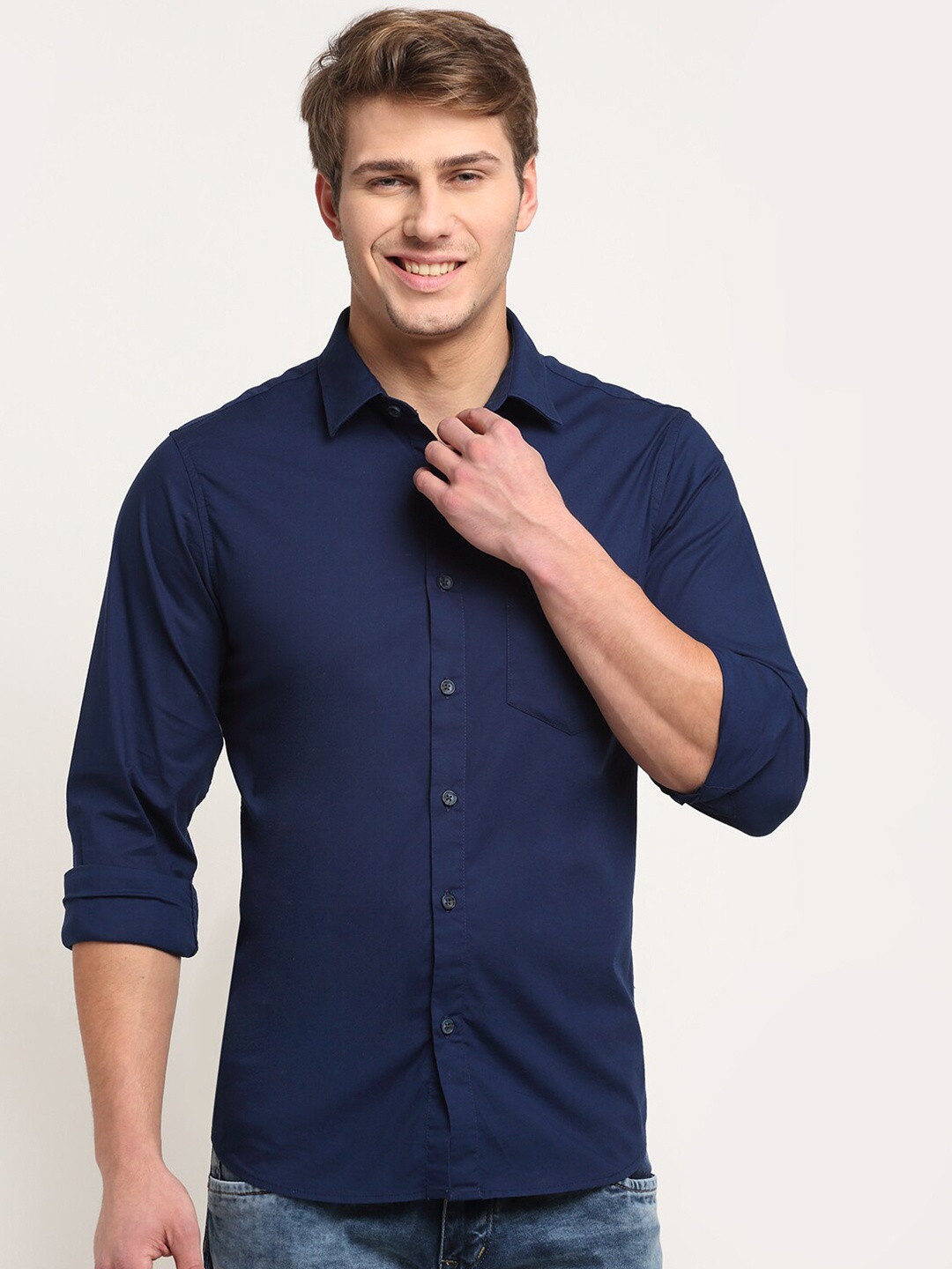 

Cantabil Men Blue Original Pure Cotton Casual Shirt