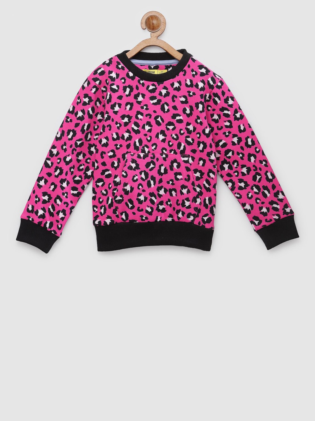 

NYNSH Girls Pink Printed Pure Cotton Sweatshirt