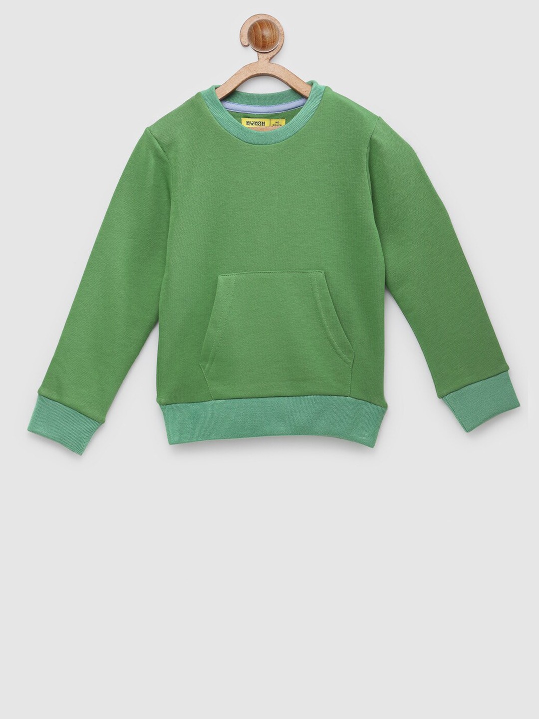 

NYNSH Girls Green Pure Cotton Sweatshirt