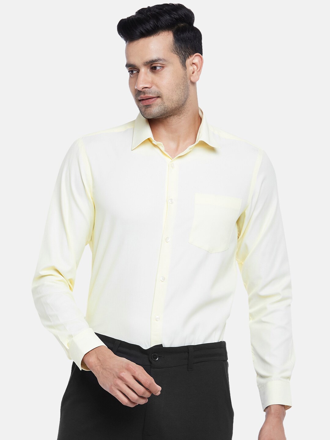 

BYFORD by Pantaloons Men Yellow Slim Fit Casual Shirt
