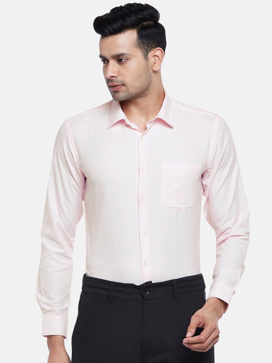 

BYFORD by Pantaloons Men Pink Slim Fit Casual Shirt