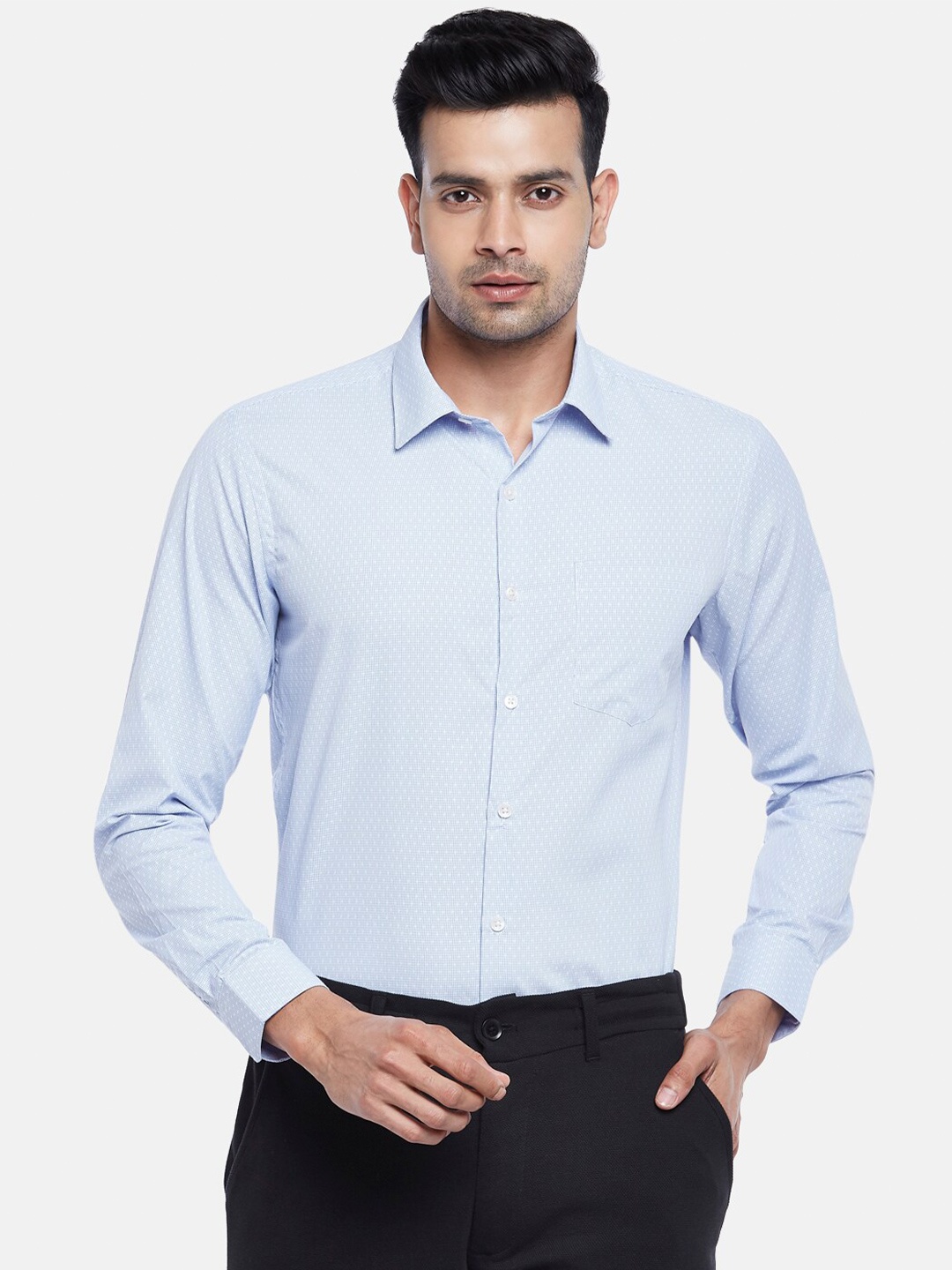 

BYFORD by Pantaloons Men Blue Slim Fit Casual Shirt