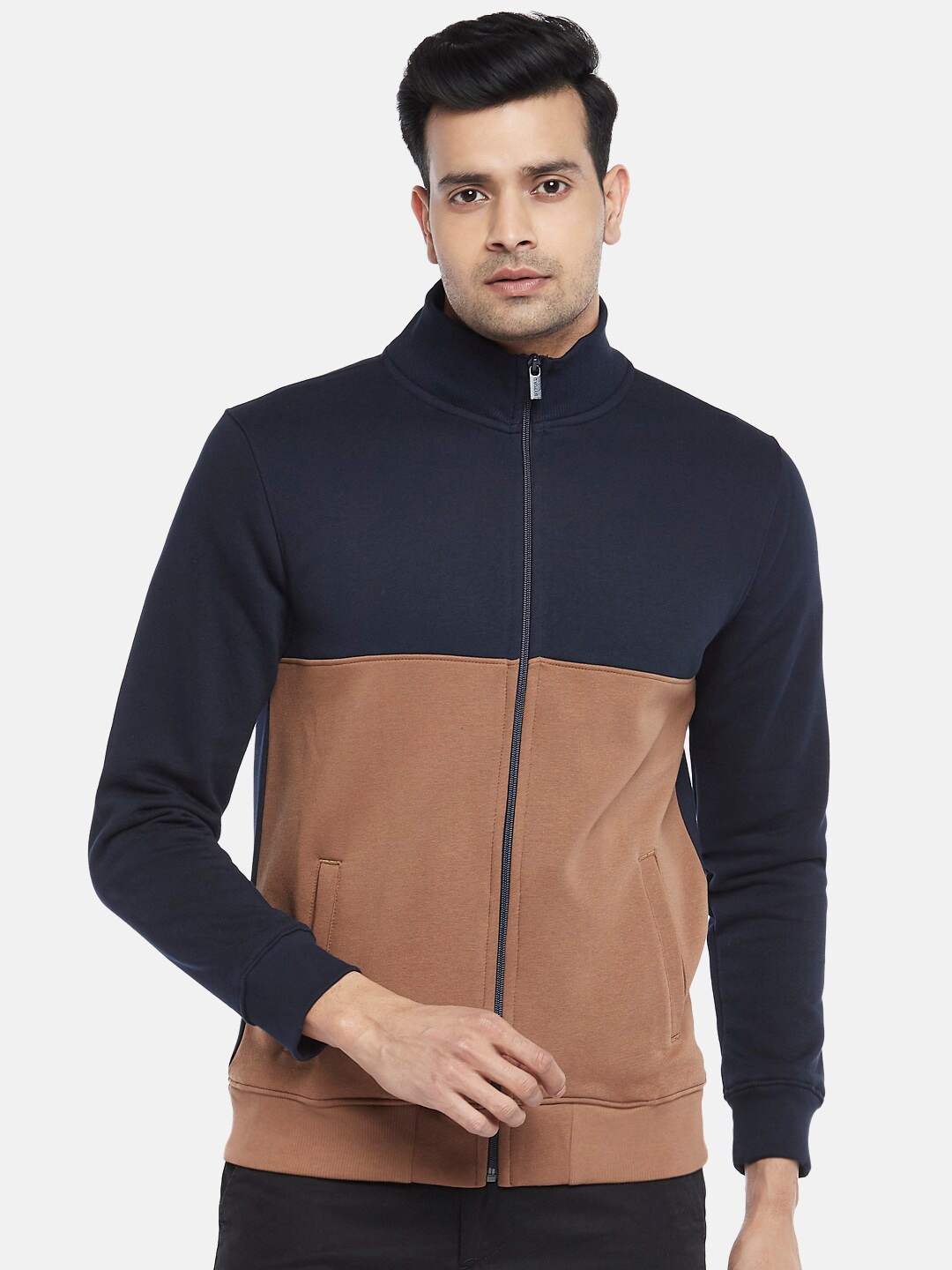 

BYFORD by Pantaloons Men Brown Colourblocked Sweatshirt