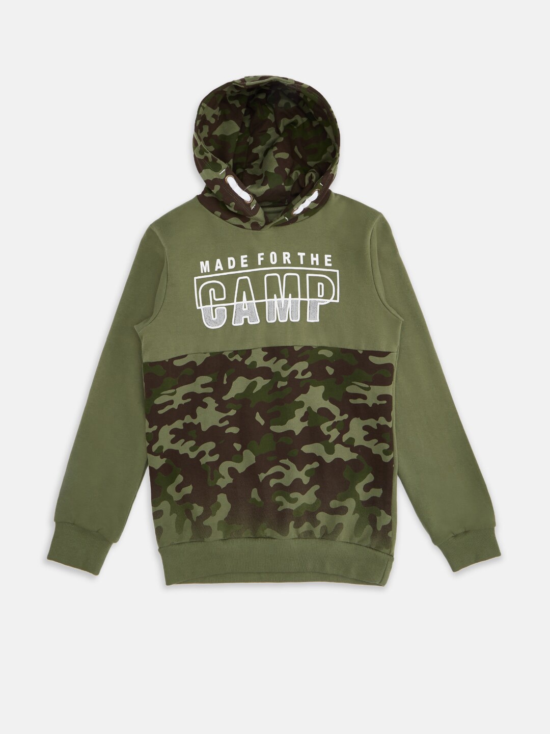 

Pantaloons Junior Boys Olive Green Printed Pure Cotton Sweatshirt