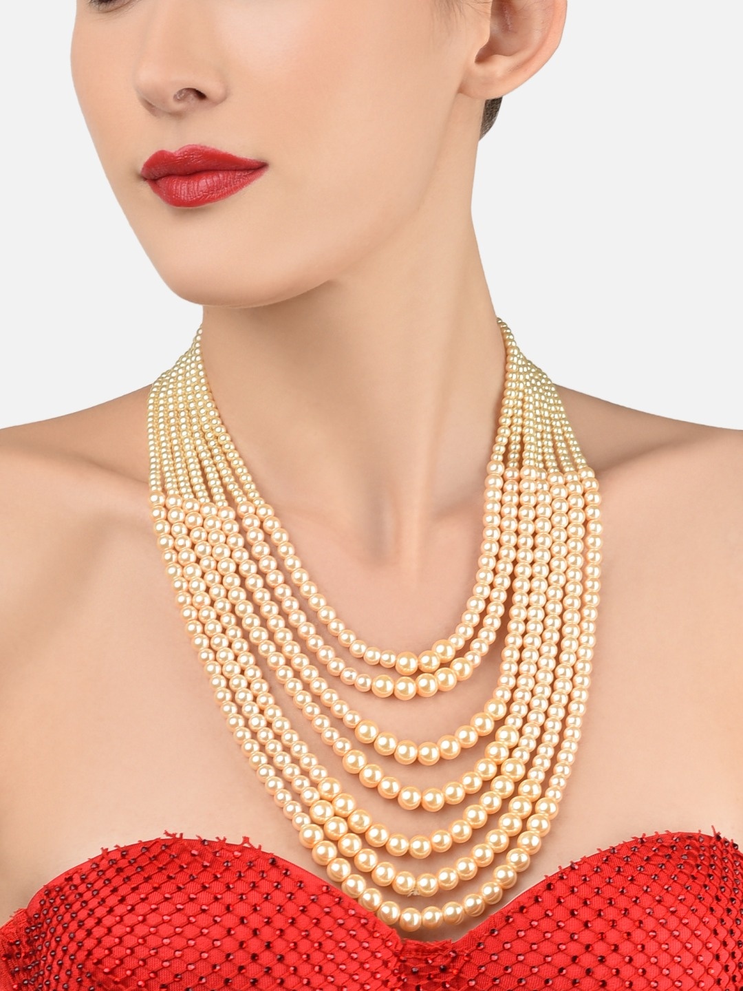 

Zaveri Pearls Gold-Toned Gold-Plated Layered Necklace