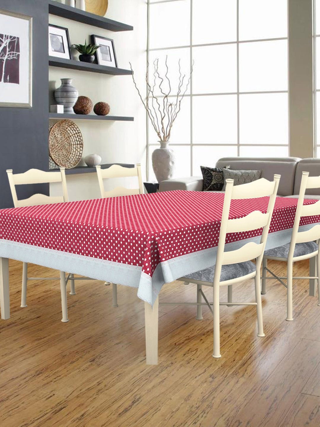 

BIANCA Maroon Transparent Easy Clean Vinyl Pvc Table Cover