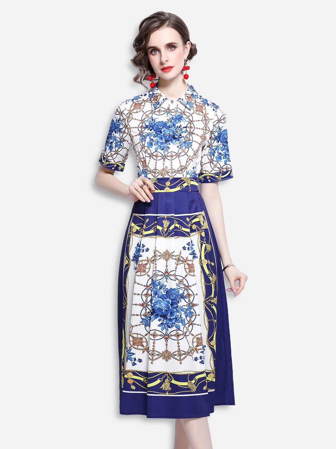 

JC Collection Blue Floral Midi Dress