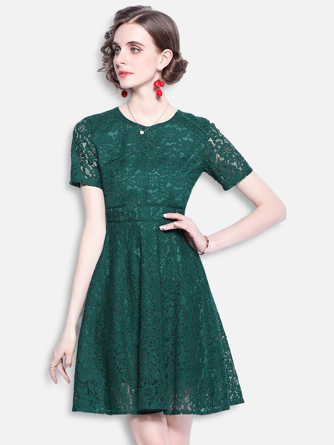 

JC Collection Green Self Design Dress