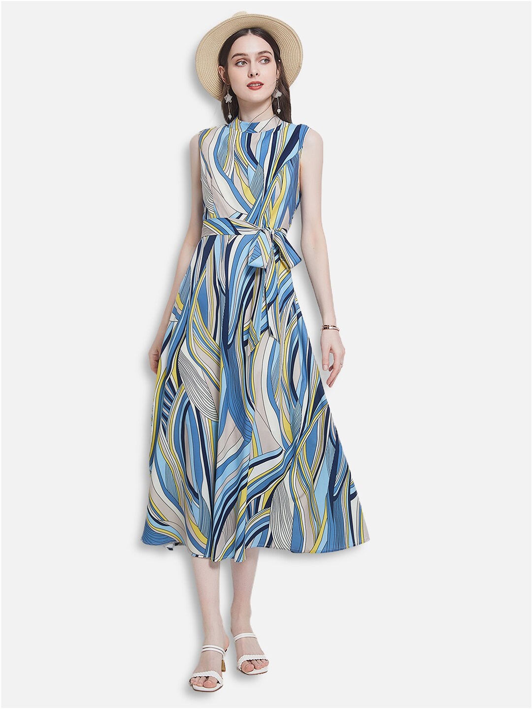 

JC Collection Multicoloured Choker Neck Midi Dress, Multi