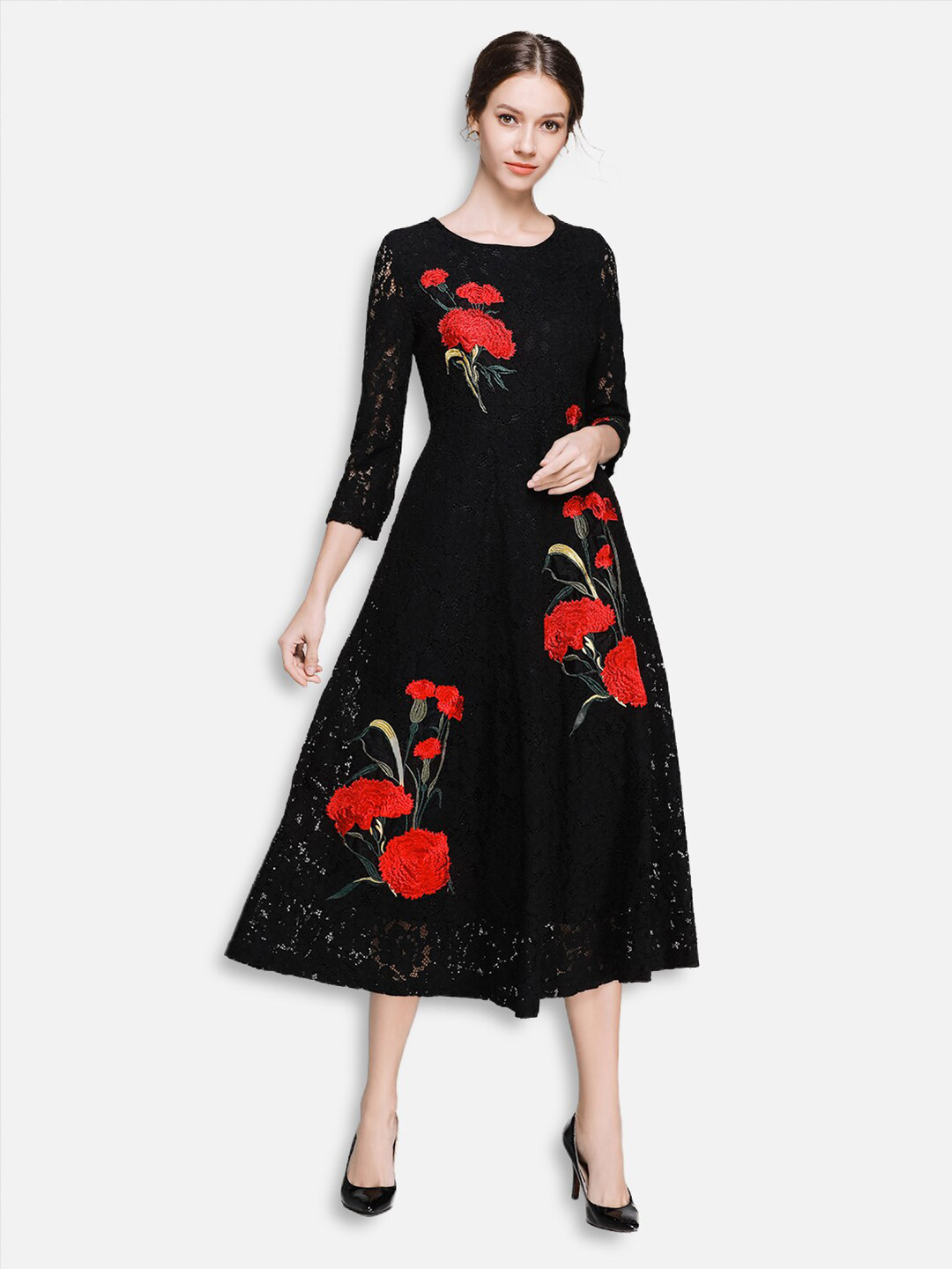 

JC Collection Black & Red Sheath Dress