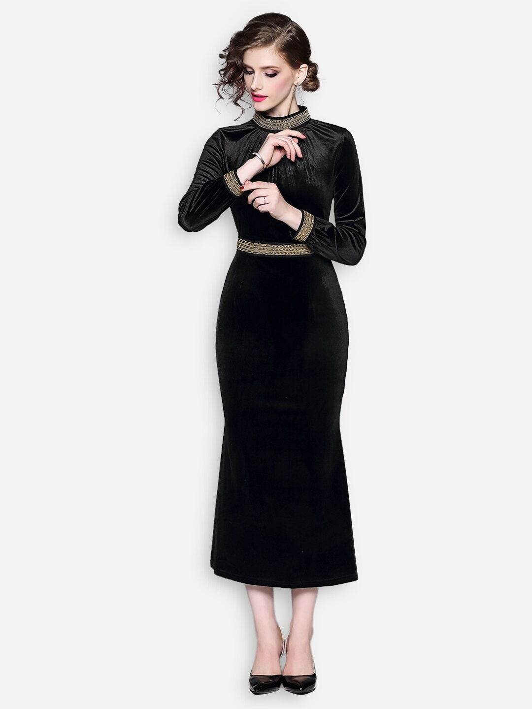

JC Collection Black Sheath Midi Dress