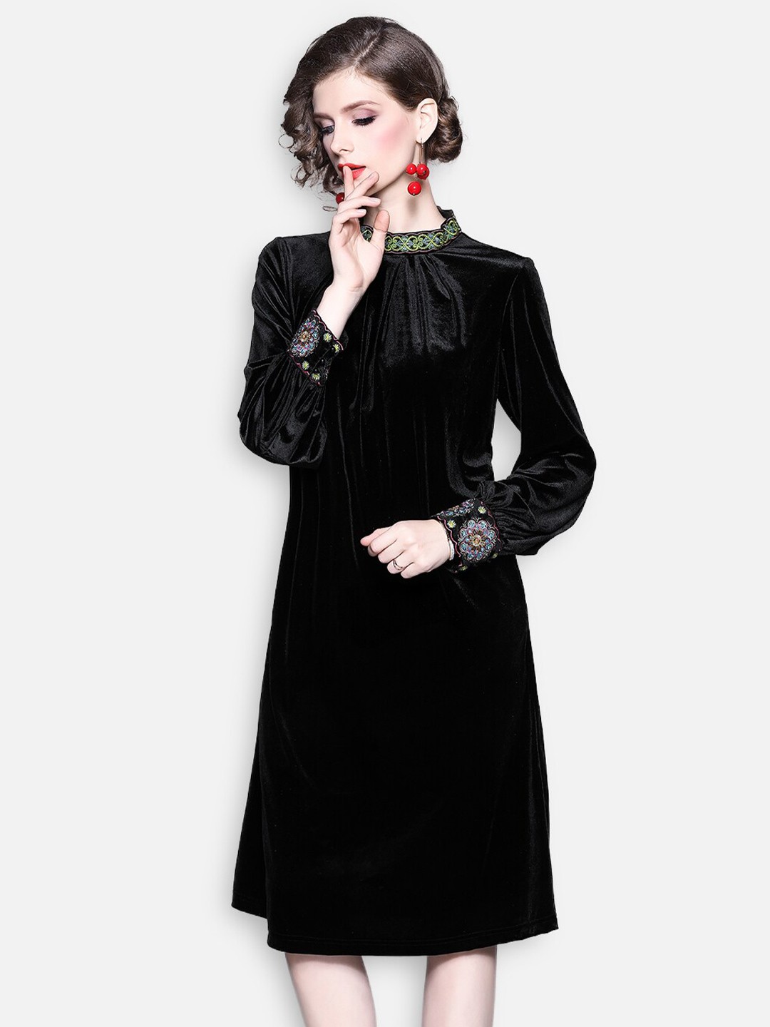 

JC Collection Black A-Line Dress