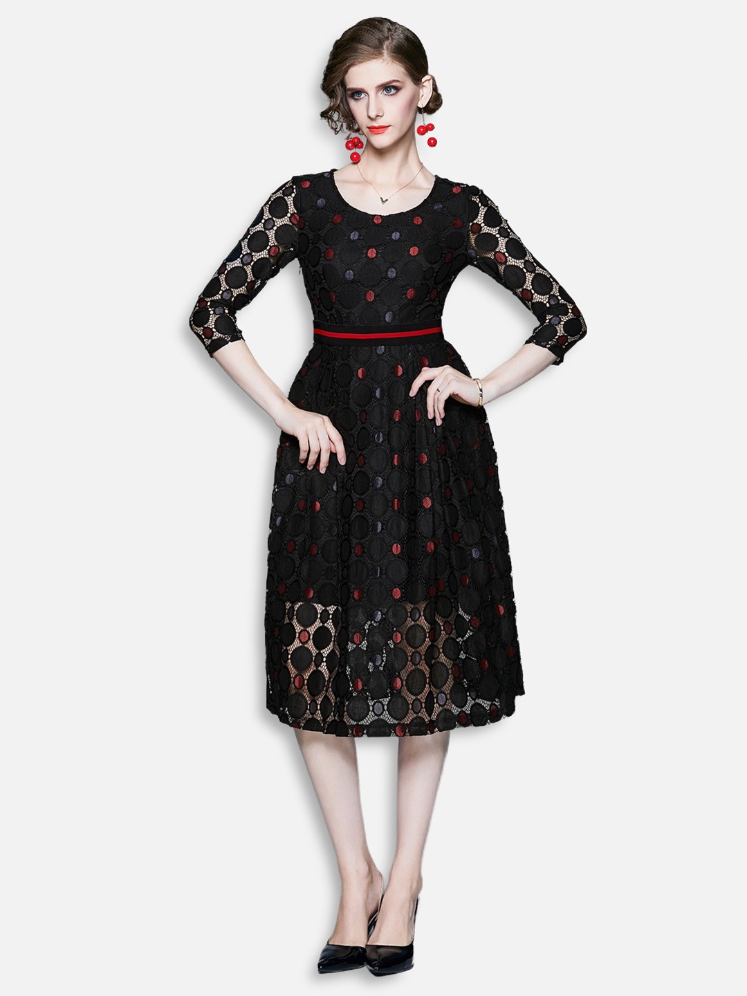 

JC Collection Black Midi Dress