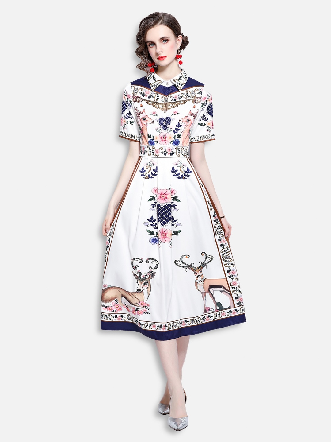 

JC Collection Multicoloured Floral Midi Dress, Multi