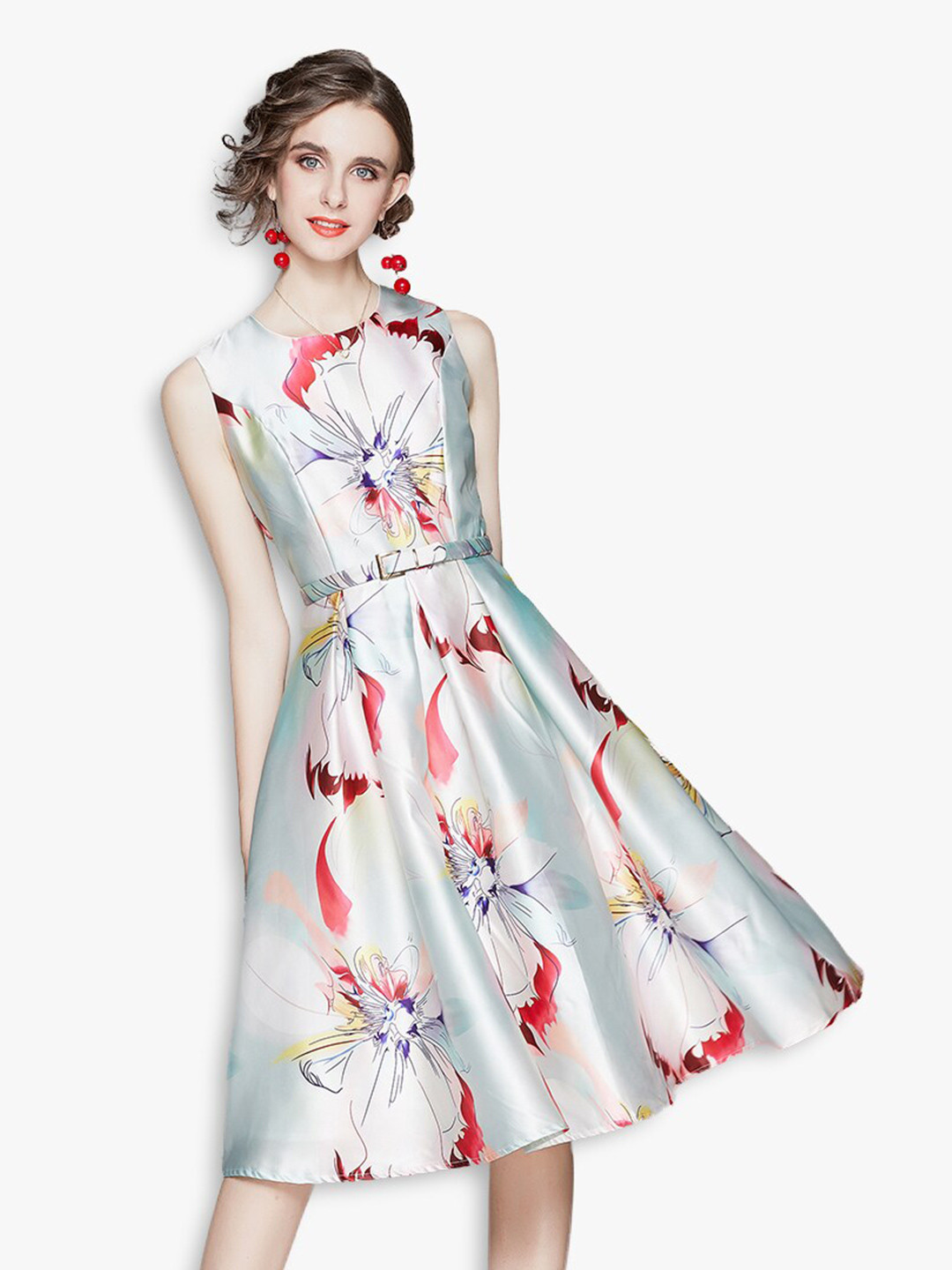 

JC Collection Sea Green & Red Floral Maxi Dress