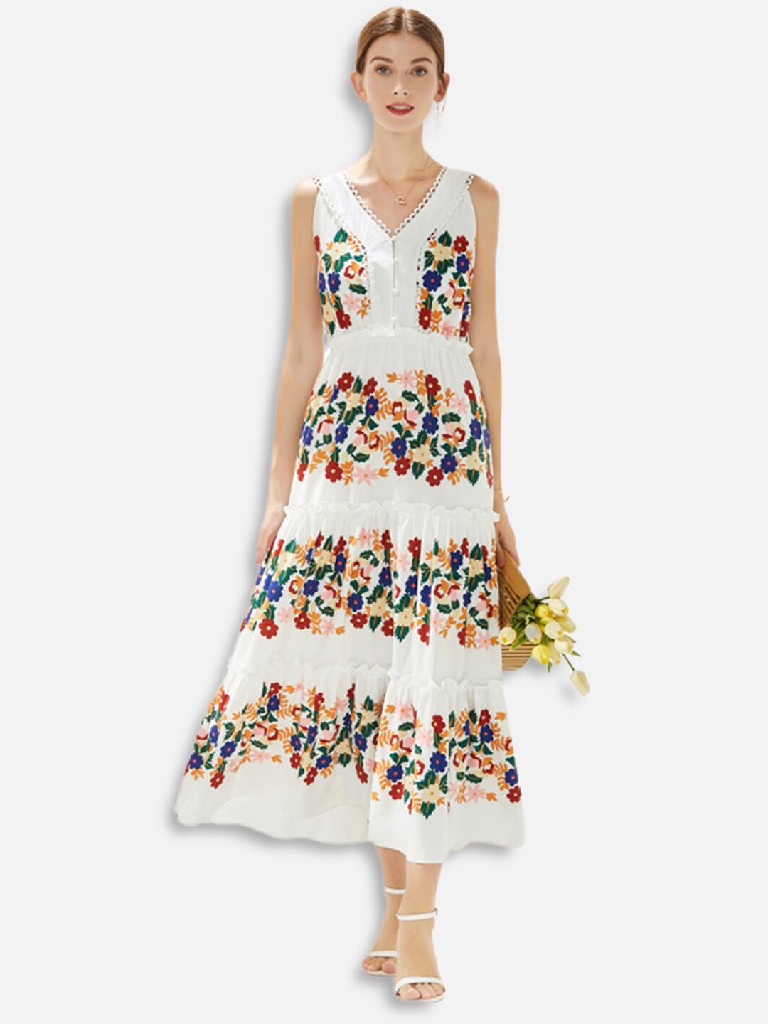 

JC Collection Multicoloured Floral Midi Dress, Multi
