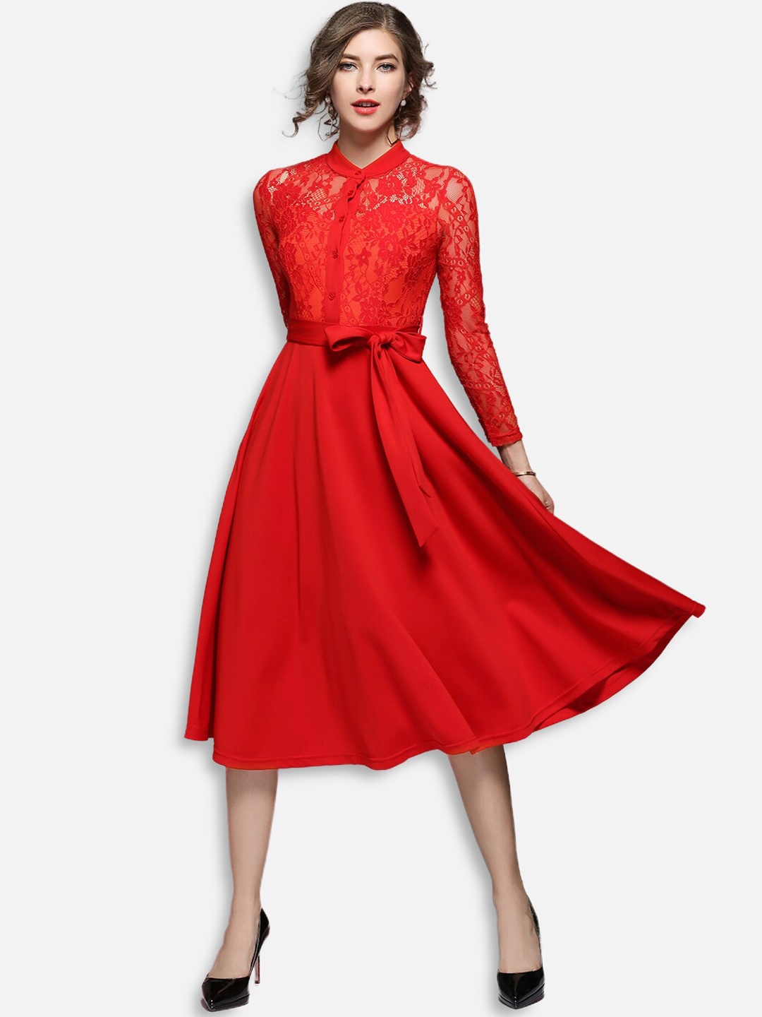 

JC Collection Red Floral Dress