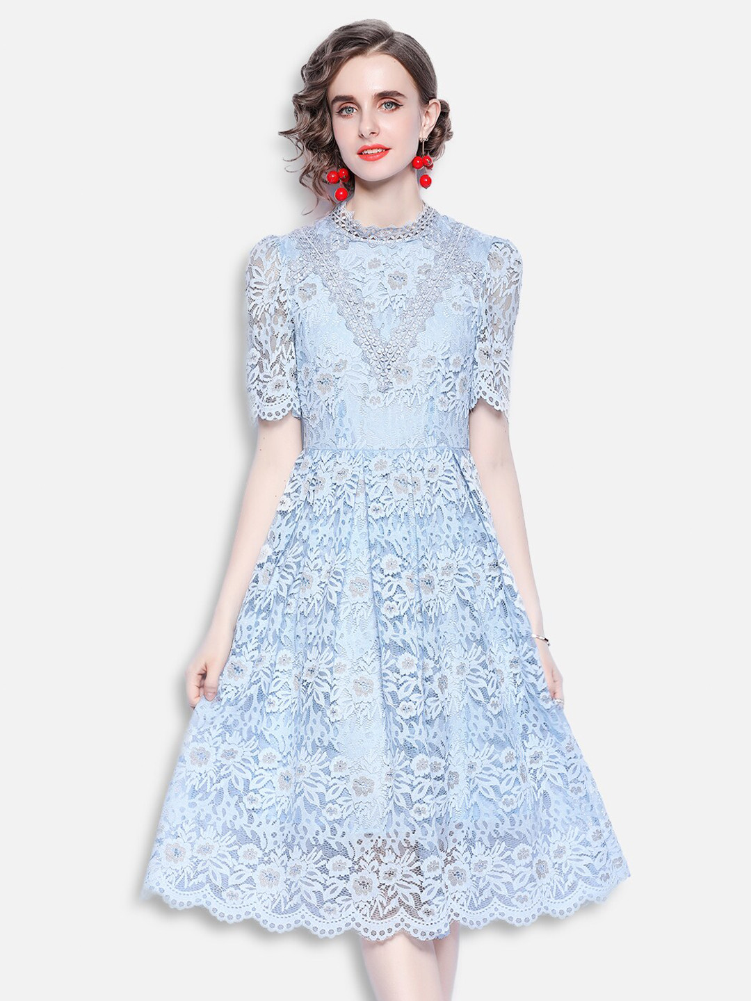 

JC Collection Blue Fit and Flare Dress