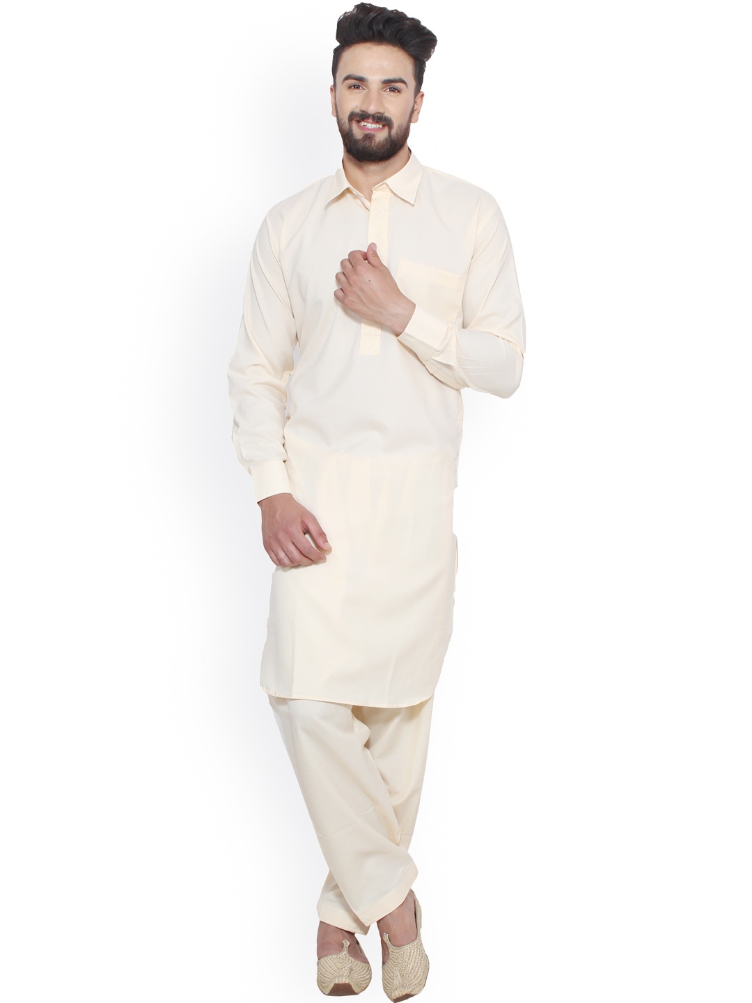 

SOJANYA Cream-Coloured Kurta Pyjama