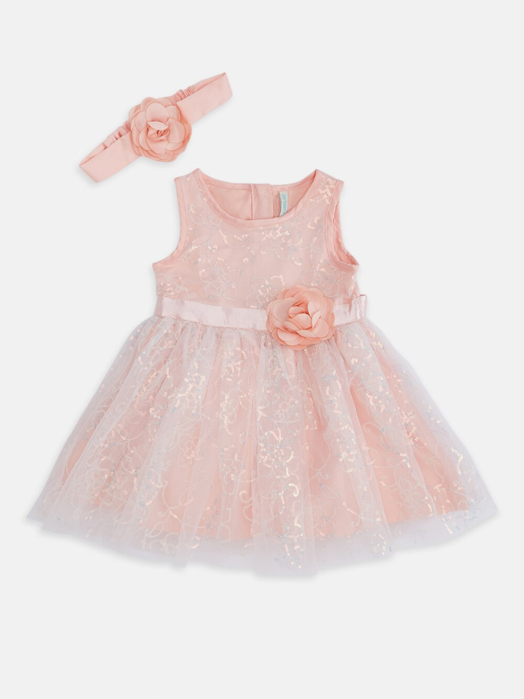 

Pantaloons Baby Peach-Coloured Dress